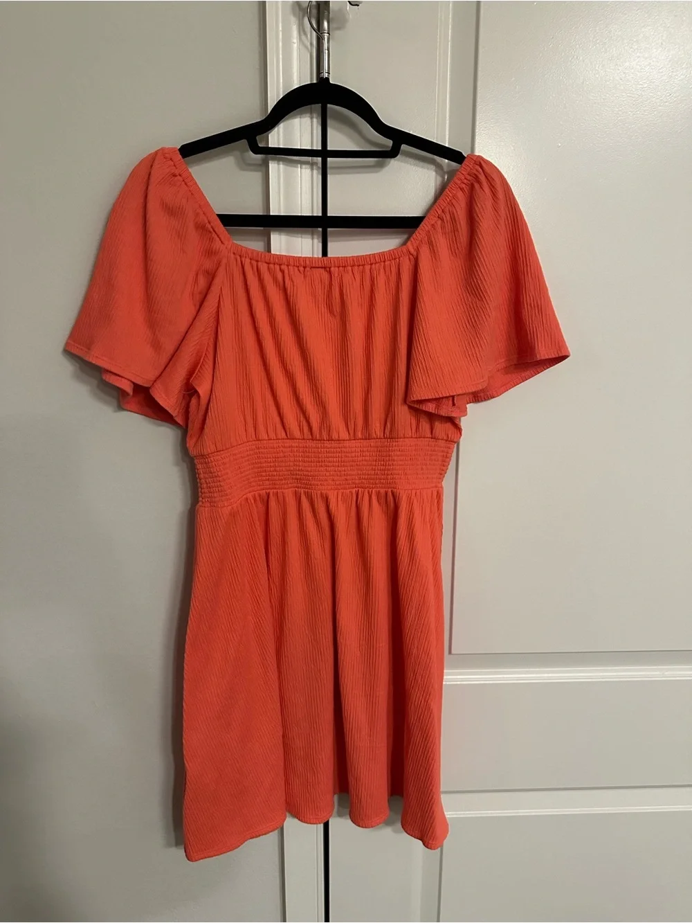 Old Navy Coral Square Neck Mini Dress